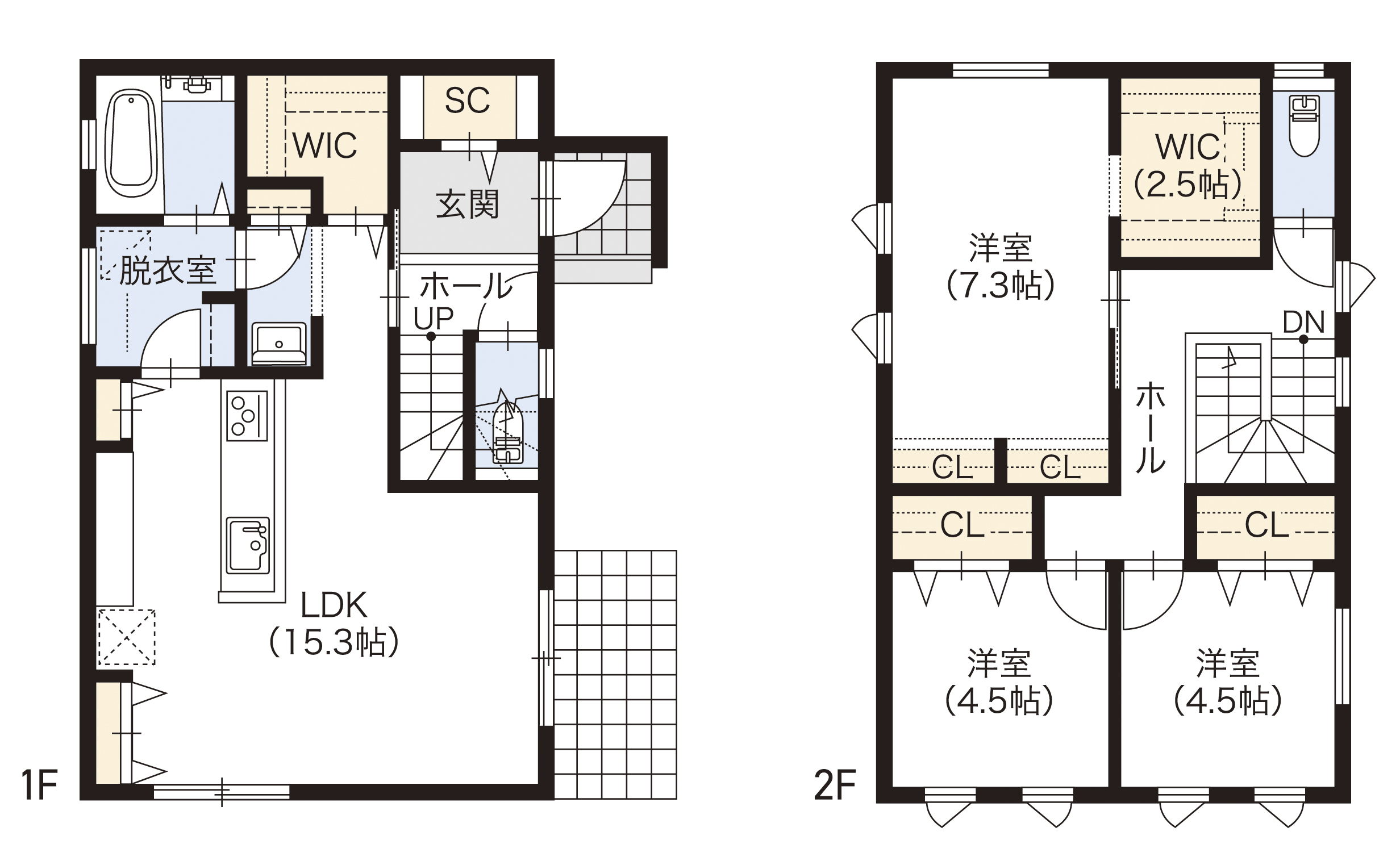 2階建てプラン：3LDK