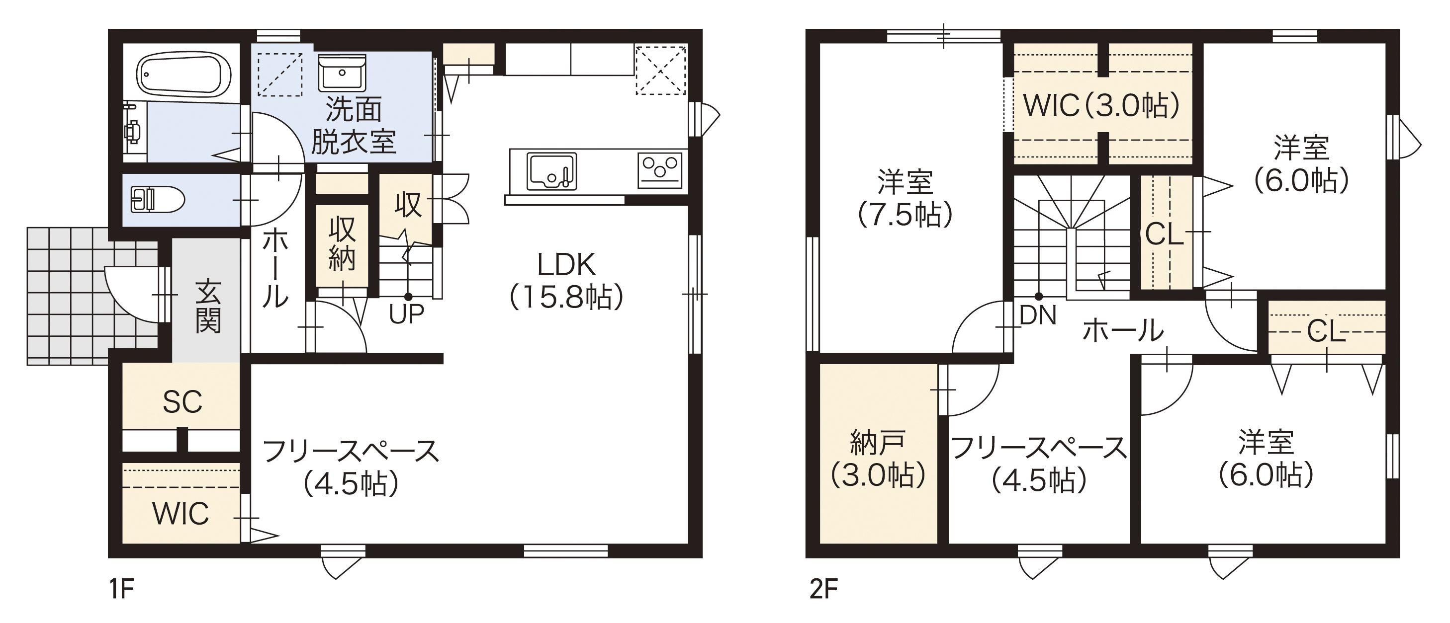 2階建てプラン：4LDK